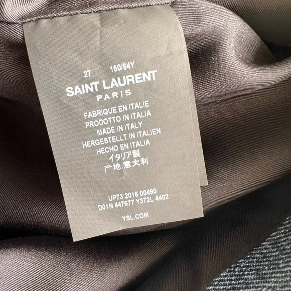 Saint Laurent Denim Mini Skirt with Metal Hearts Size 27